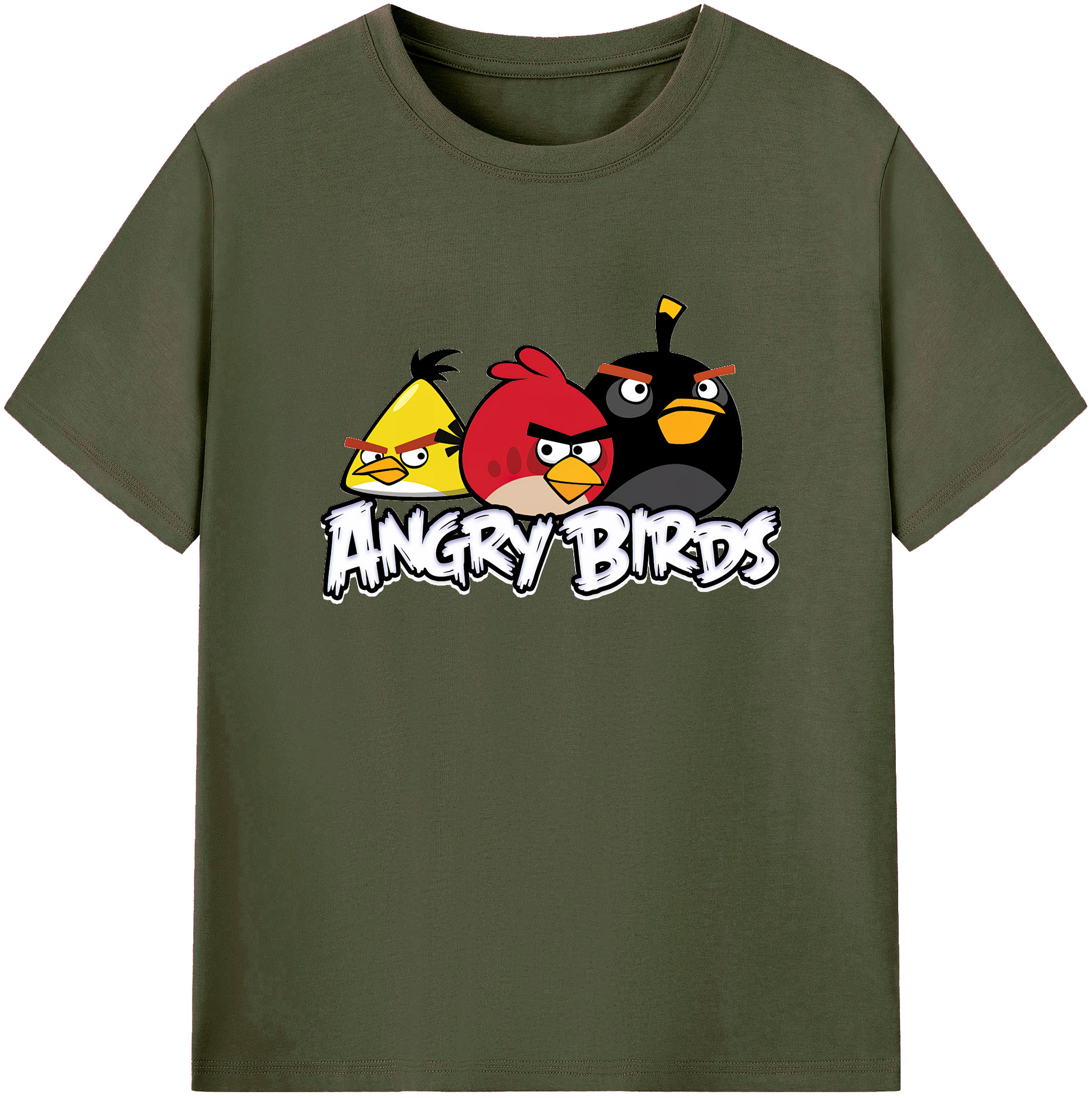 （画像用） Angry Birds アングリーバード 綿100％ メンズ半袖Tシャツ｜肌触りやわらか＆通気性